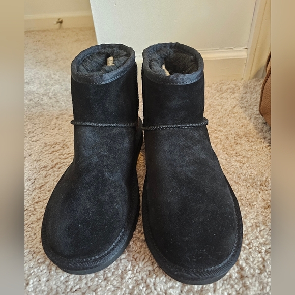 Kookaburra By UGG NWOB Suede Fur Womens Boots "Black and Cheetah Print" Size 5 - Picture 4 of 9